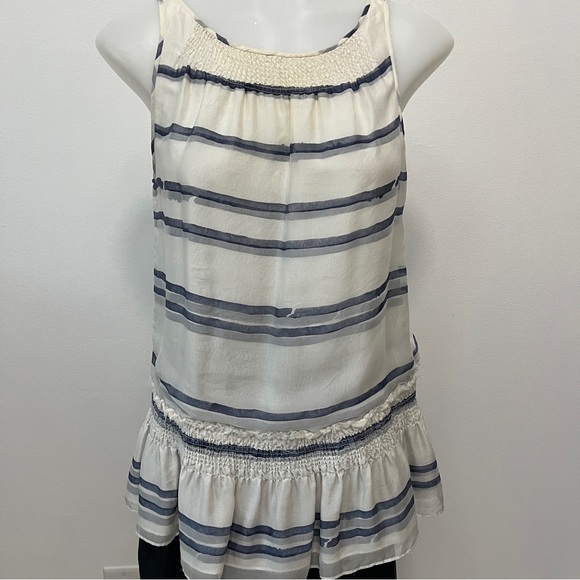 Theory Stripped Blue & White Tank Top Size Petite - Picture 1 of 8